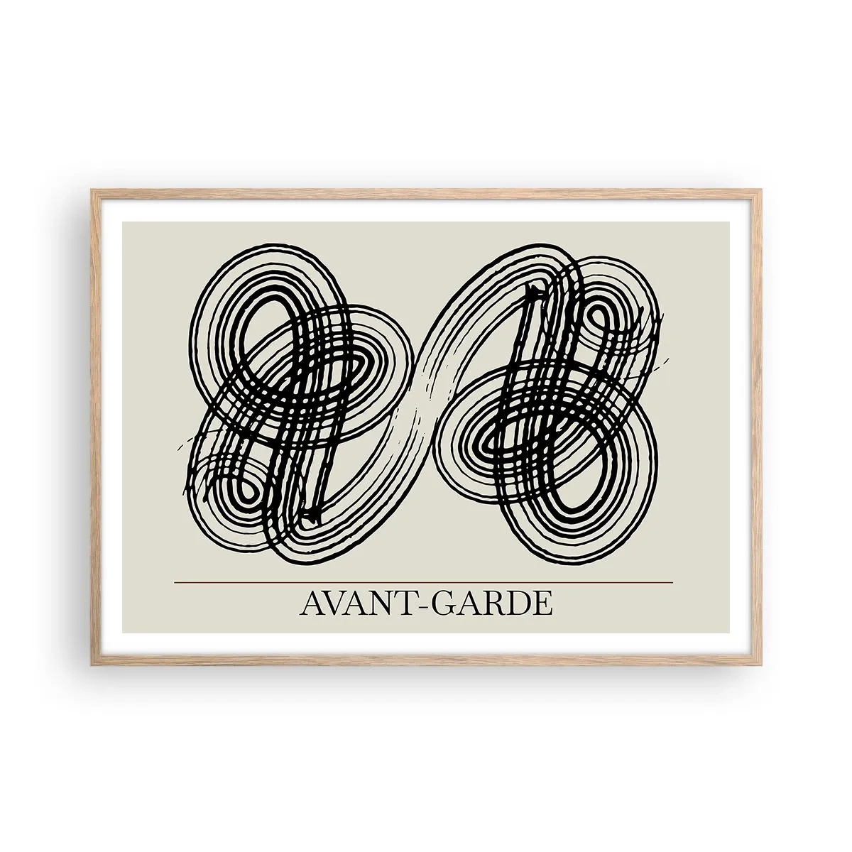 Plakat i ramme af lyst egetræ - Det kom ud spontant - 100x70 cm