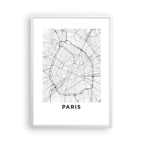 Plakat i hvid ramme - Paris' blomst - 50x70 cm