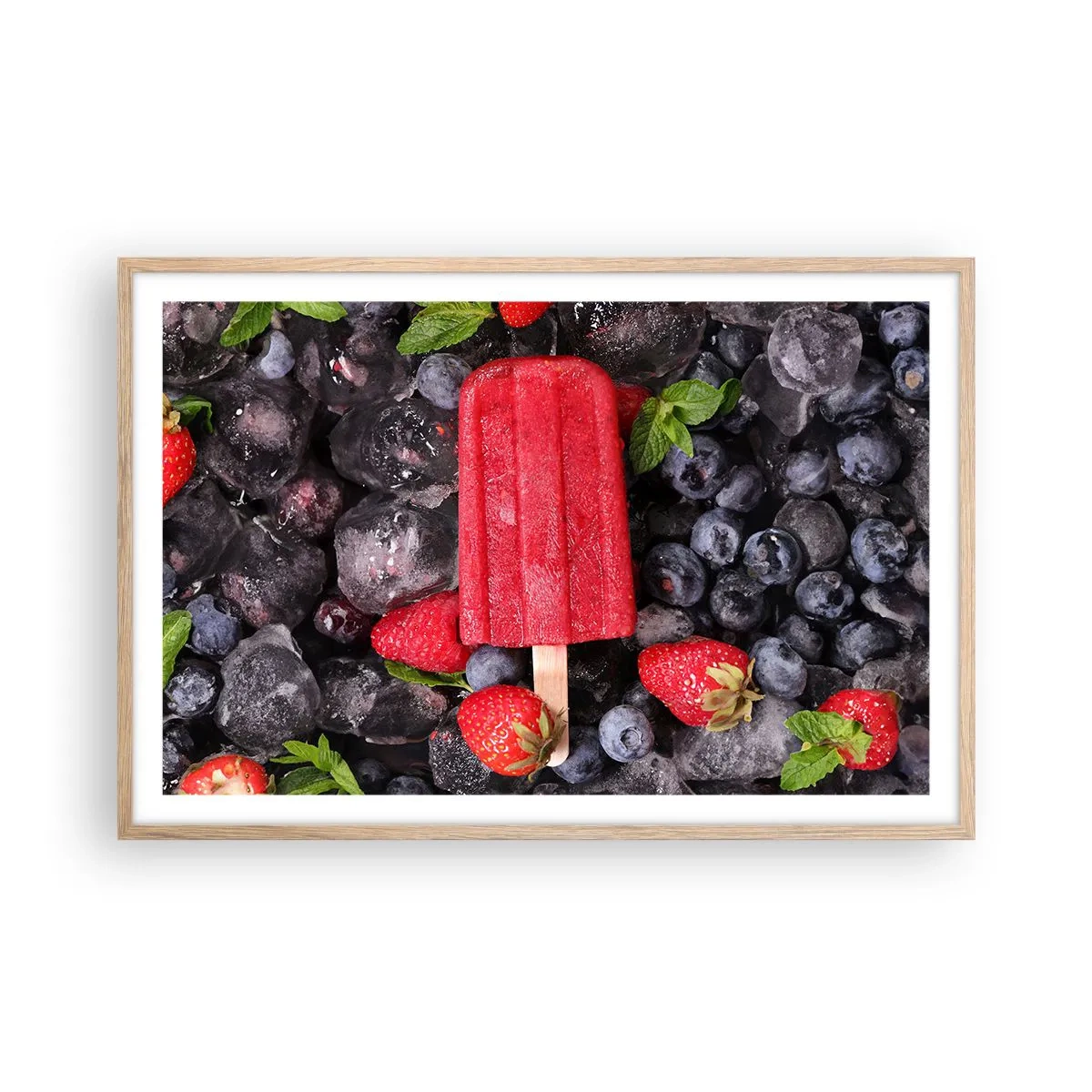 Plakat i ramme af lyst egetræ - En smag af varm sommer - 91x61 cm