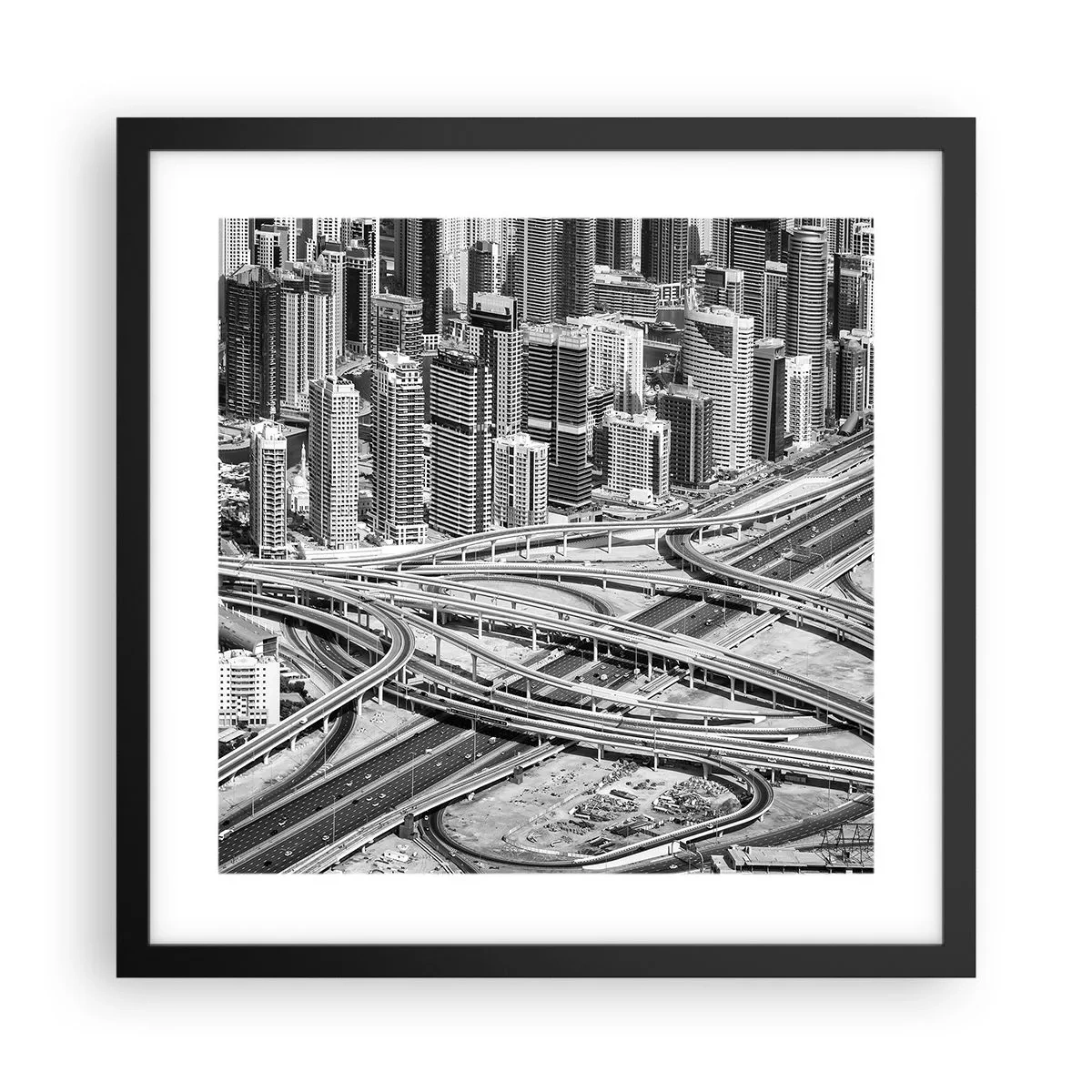 Plakat i sort ramme - Dubai - den umulige by - 40x40 cm