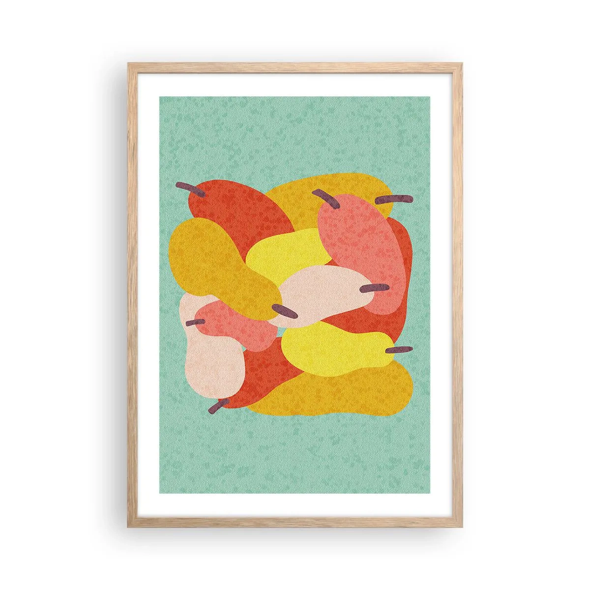 Plakat i ramme af lyst egetræ - Smag på sommersolen - 50x70 cm