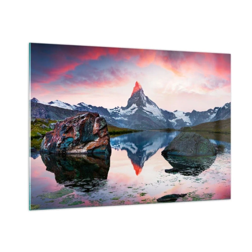 Billede på glas - Bjergenes hjerte er varmt - 100x70 cm