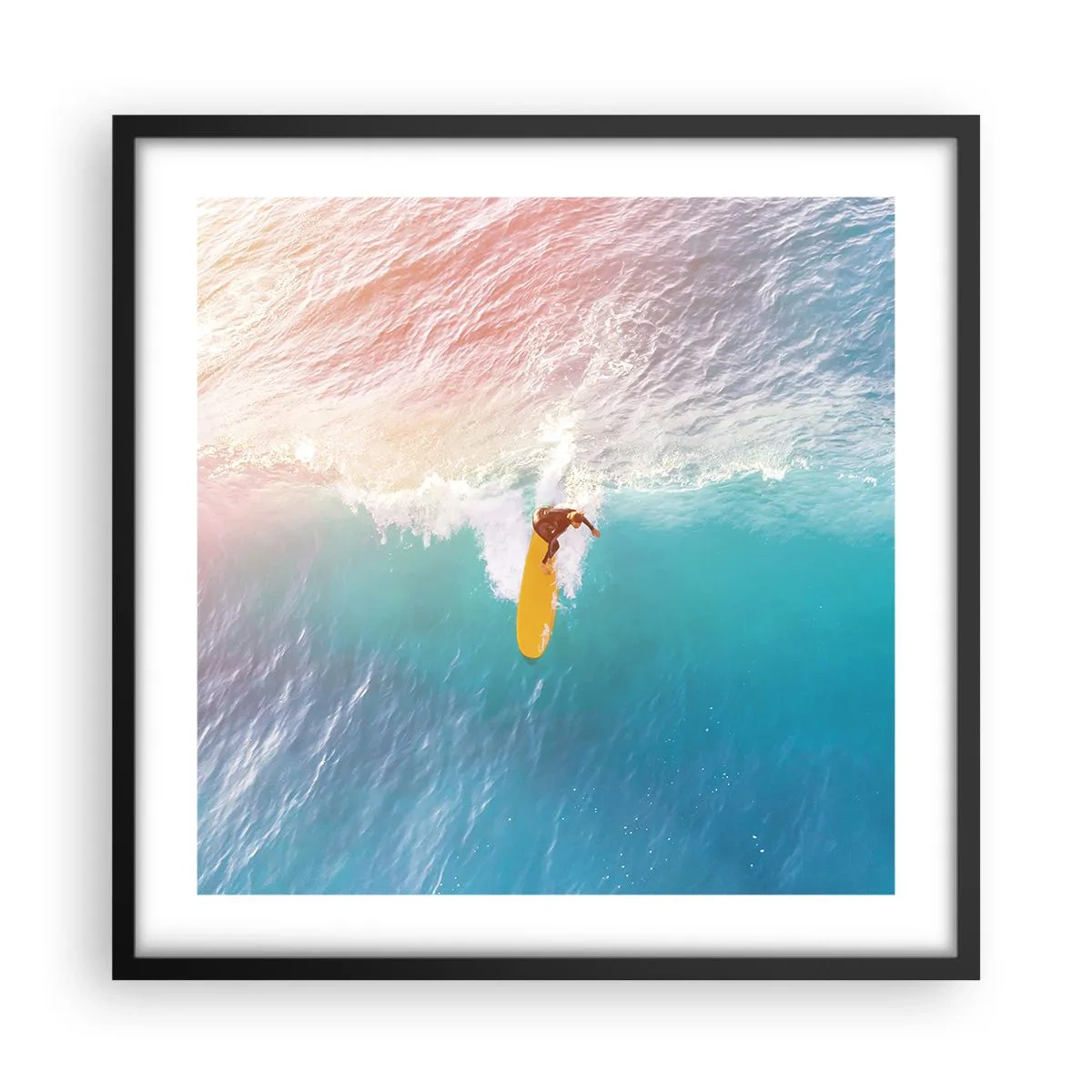 Plakat i sort ramme - Ocean rytter - 50x50 cm