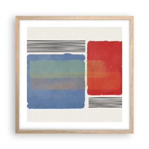 Plakat i ramme af lyst egetræ - Geometriens ånd og bogstav - 50x50 cm