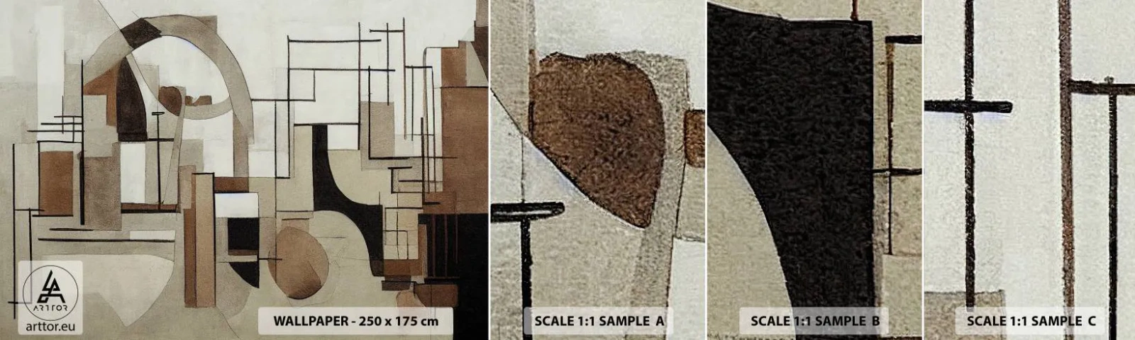 Fototapet Prøve Standard Eco - Bybillede 2.0 - Abstraktion, Stykke, Former - 100x30 cm
