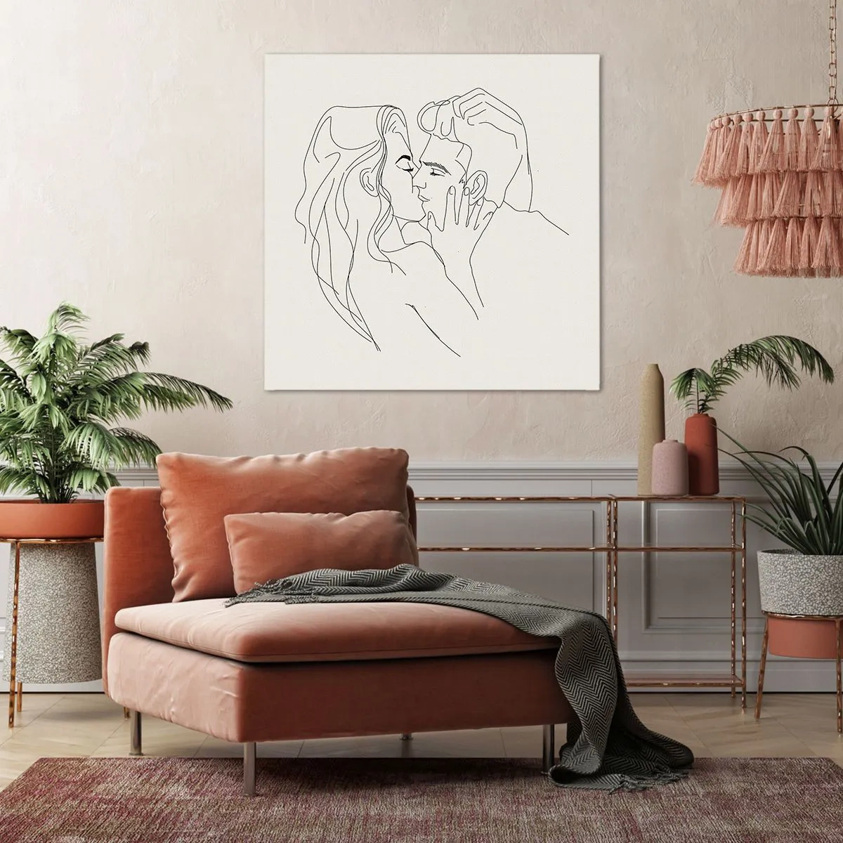 Lærredstryk - Billede på lærred - Forviklet i følelser - 50x50 cm