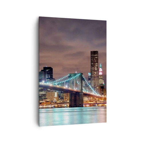 Lærredstryk - Billede på lærred - Lys i den store by - 70x100 cm