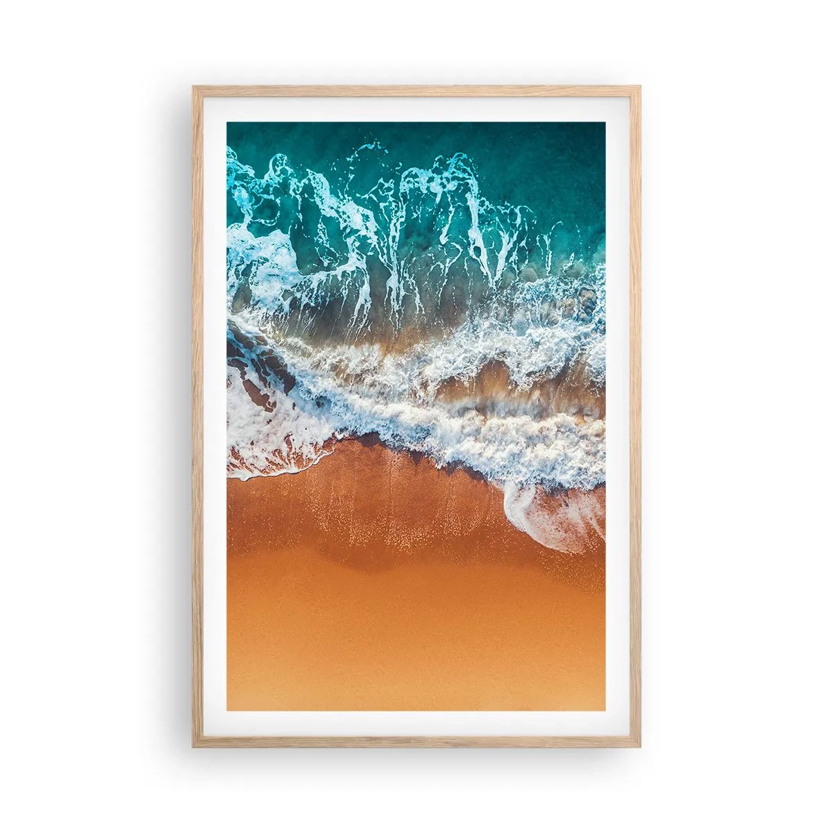 Plakat i ramme af lyst egetræ - Altid i tandem - 61x91 cm