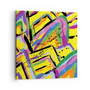 Lærredstryk - Billede på lærred - Han råber af glæde - 70x70 cm