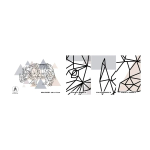 Fototapet Prøve Standard Eco - Kraftstruktur - Abstraktion, Grafik, Næsehorn - 100x30 cm