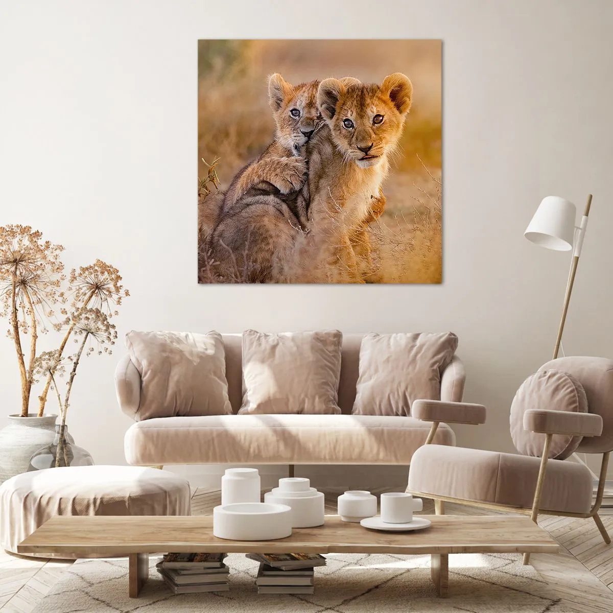 Lærredstryk - Billede på lærred - Forstyr ikke! Vi har det sjovt - 50x50 cm