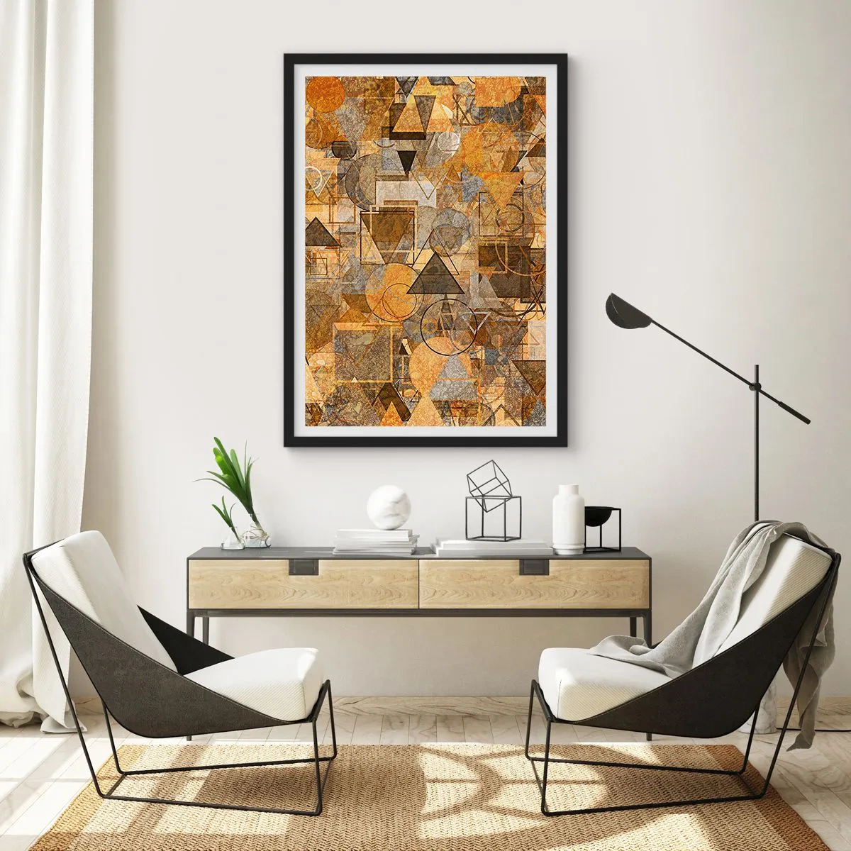 Plakat i sort ramme - Verden i form - 40x50 cm