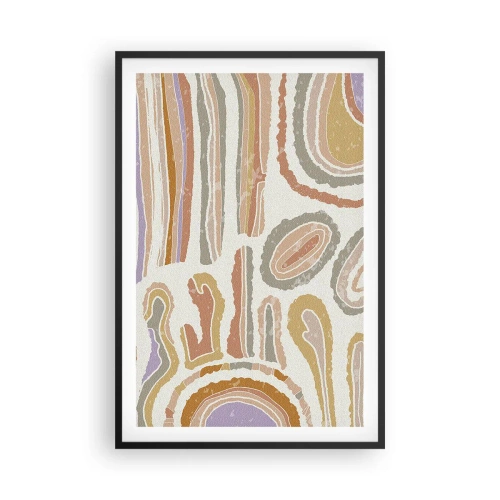 Plakat i sort ramme - Farverige tværsnit - 61x91 cm