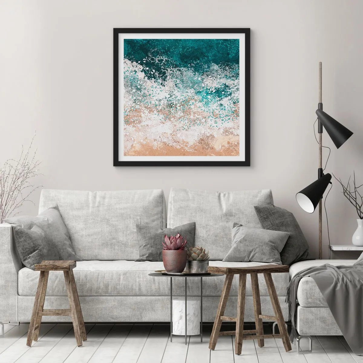 Plakat i sort ramme - Historier fra havet - 30x30 cm