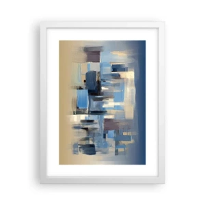 Plakat i hvid ramme - Blå konstruktion - 30x40 cm