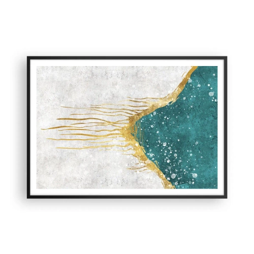 Plakat i sort ramme - Gyldent tidevand - 100x70 cm