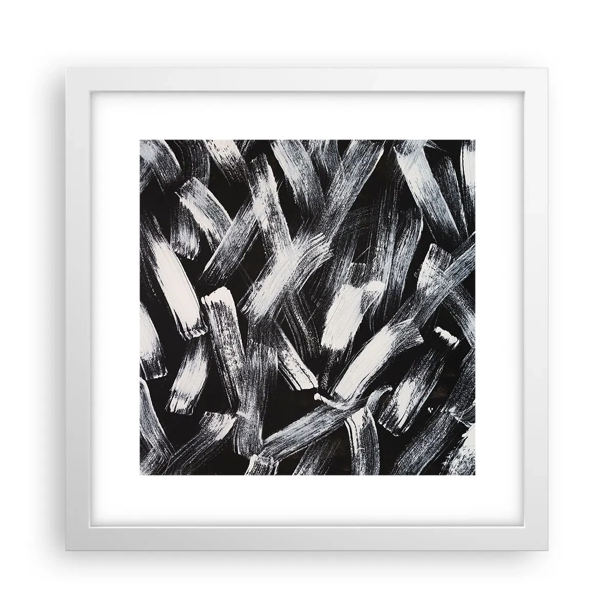 Plakat i hvid ramme - Abstraktion i den industrielle ånd - 30x30 cm