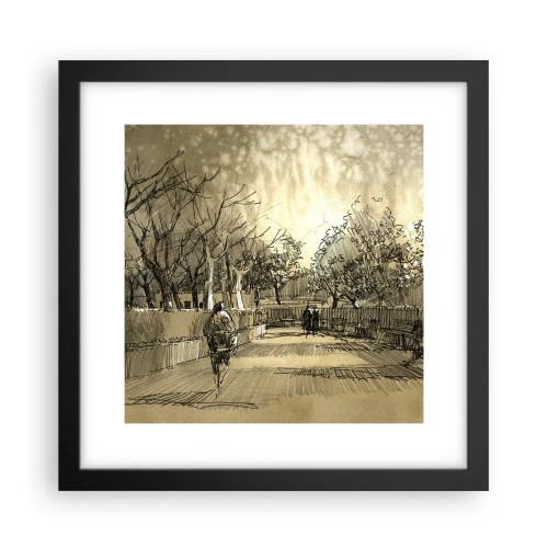 Plakat i sort ramme - Et øjeblik med fjer - 30x30 cm