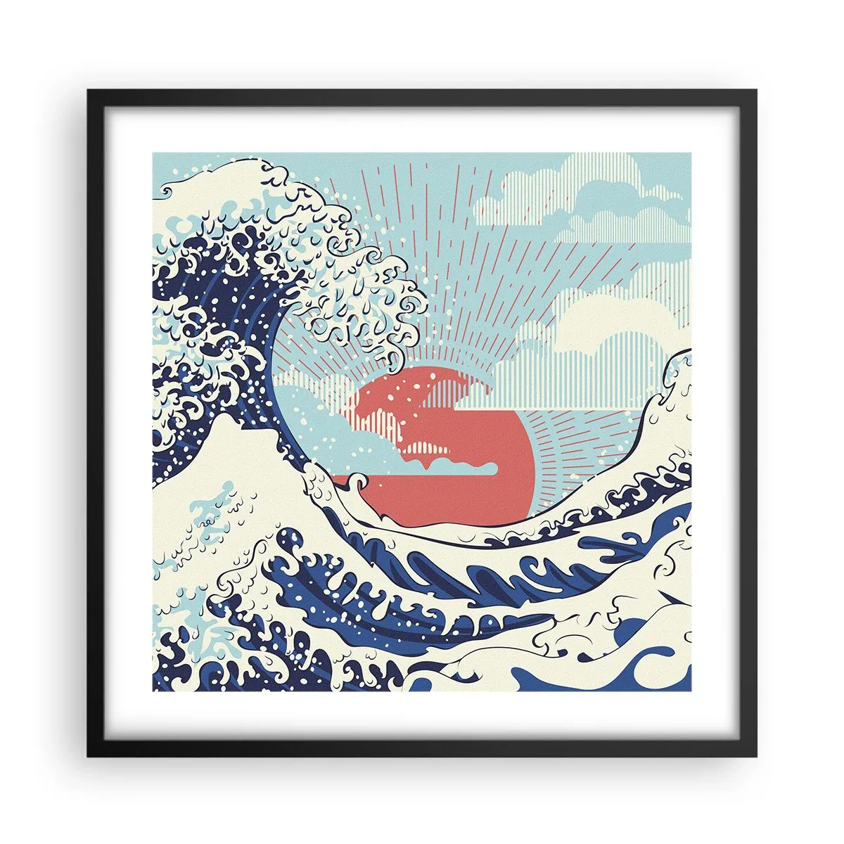 Plakat i sort ramme - Fra japanske inspirationer - 50x50 cm
