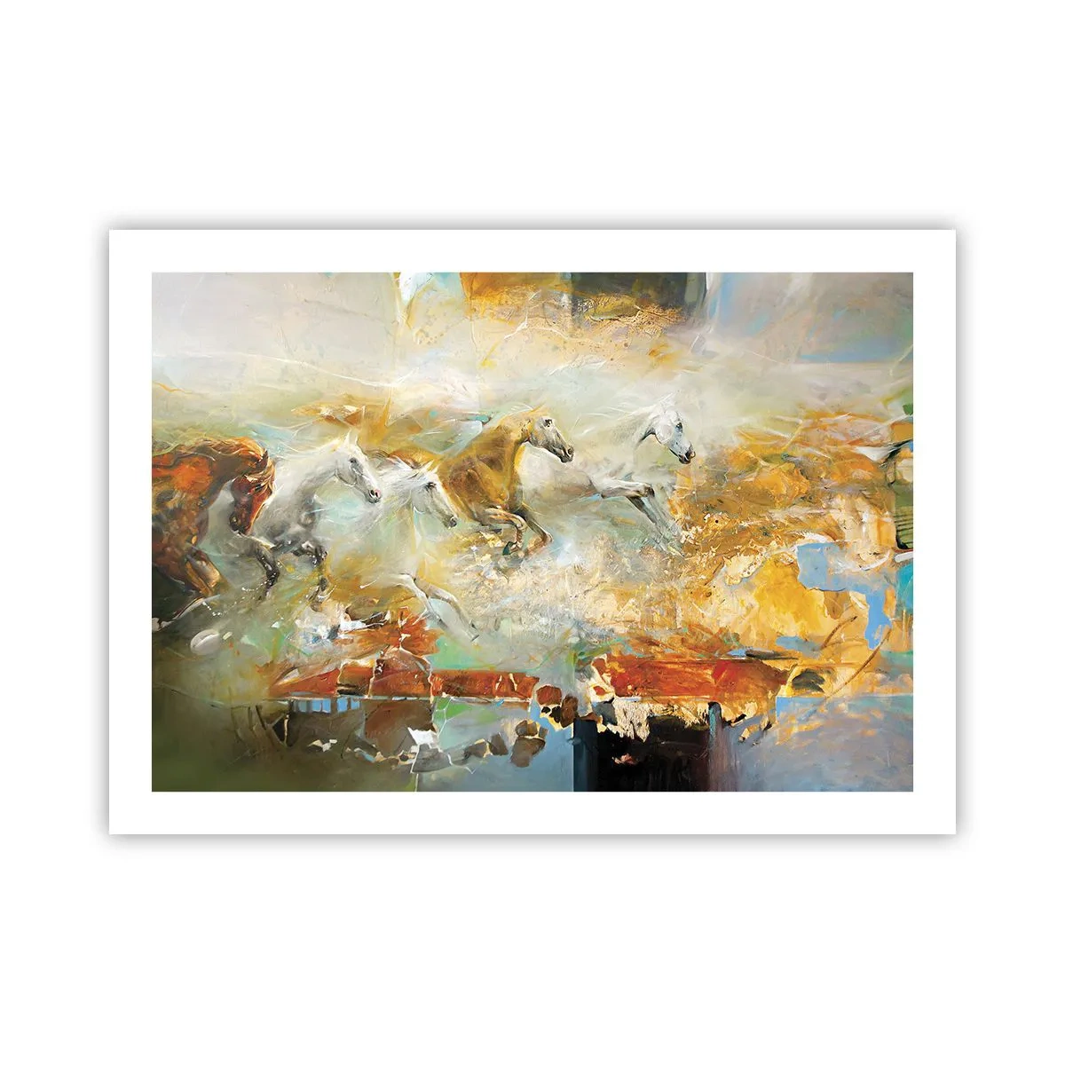 Plakat - Galopperer gennem lyset - 70x50 cm
