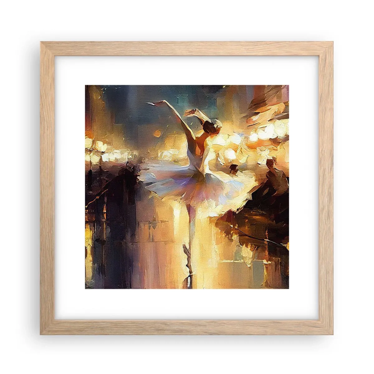 Plakat i ramme af lyst egetræ - Et mirakel på gaden - 30x30 cm