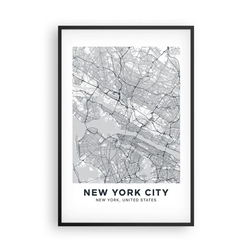 Plakat i sort ramme - Anatomi af en storby - 61x91 cm