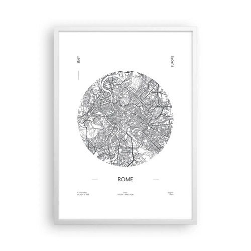 Plakat i hvid ramme - Anatomi af Rom - 50x70 cm