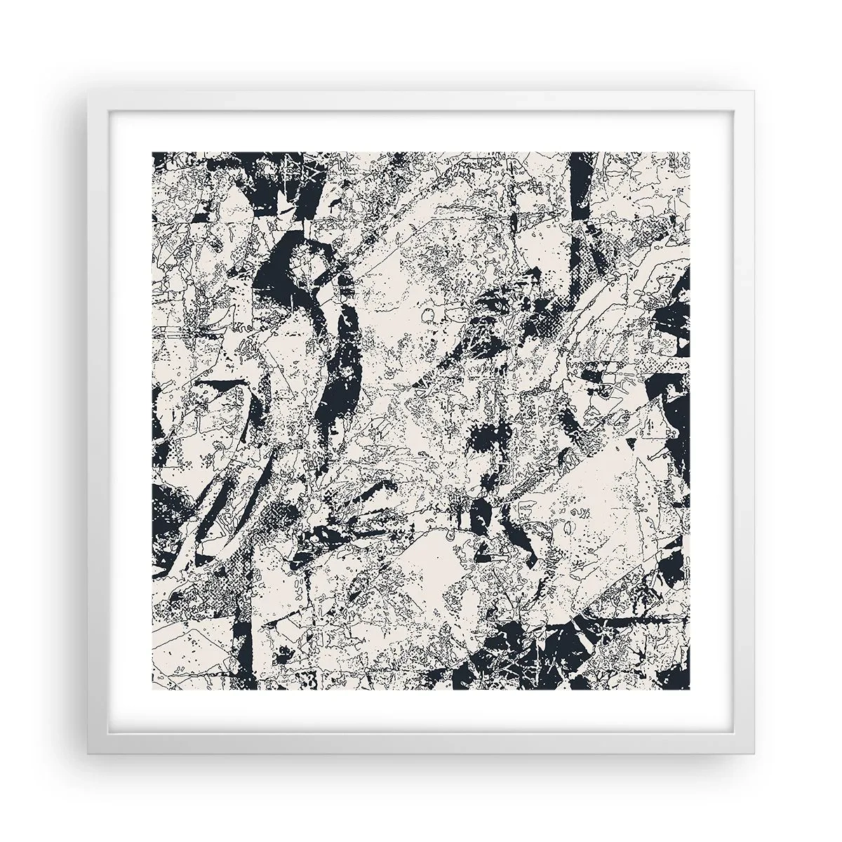 Plakat i hvid ramme - Modsætningernes gennemtrængning - 50x50 cm