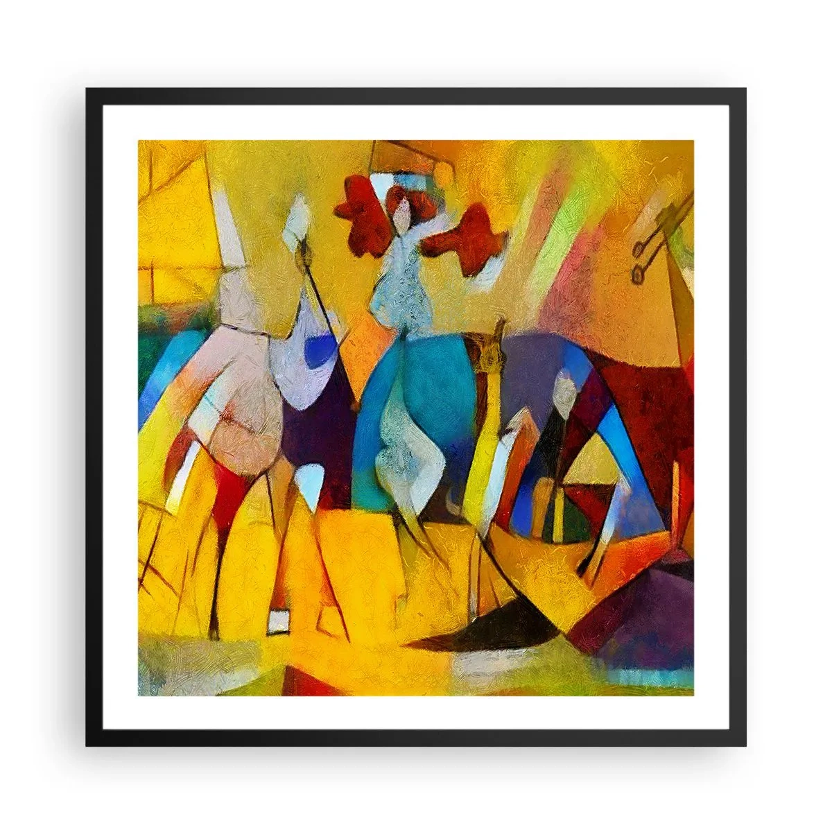 Plakat i sort ramme - Sol - liv - glæde - 60x60 cm