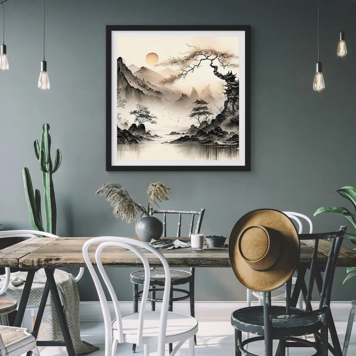 Plakat i sort ramme - Orientens unikke charme - 50x50 cm