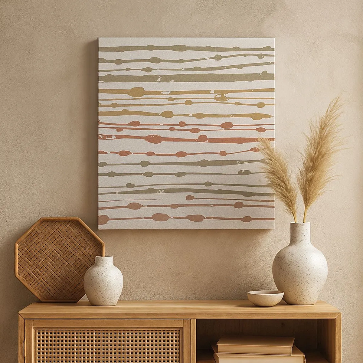 Lærredstryk - Billede på lærred - Musikalsk farvenotation - 30x30 cm