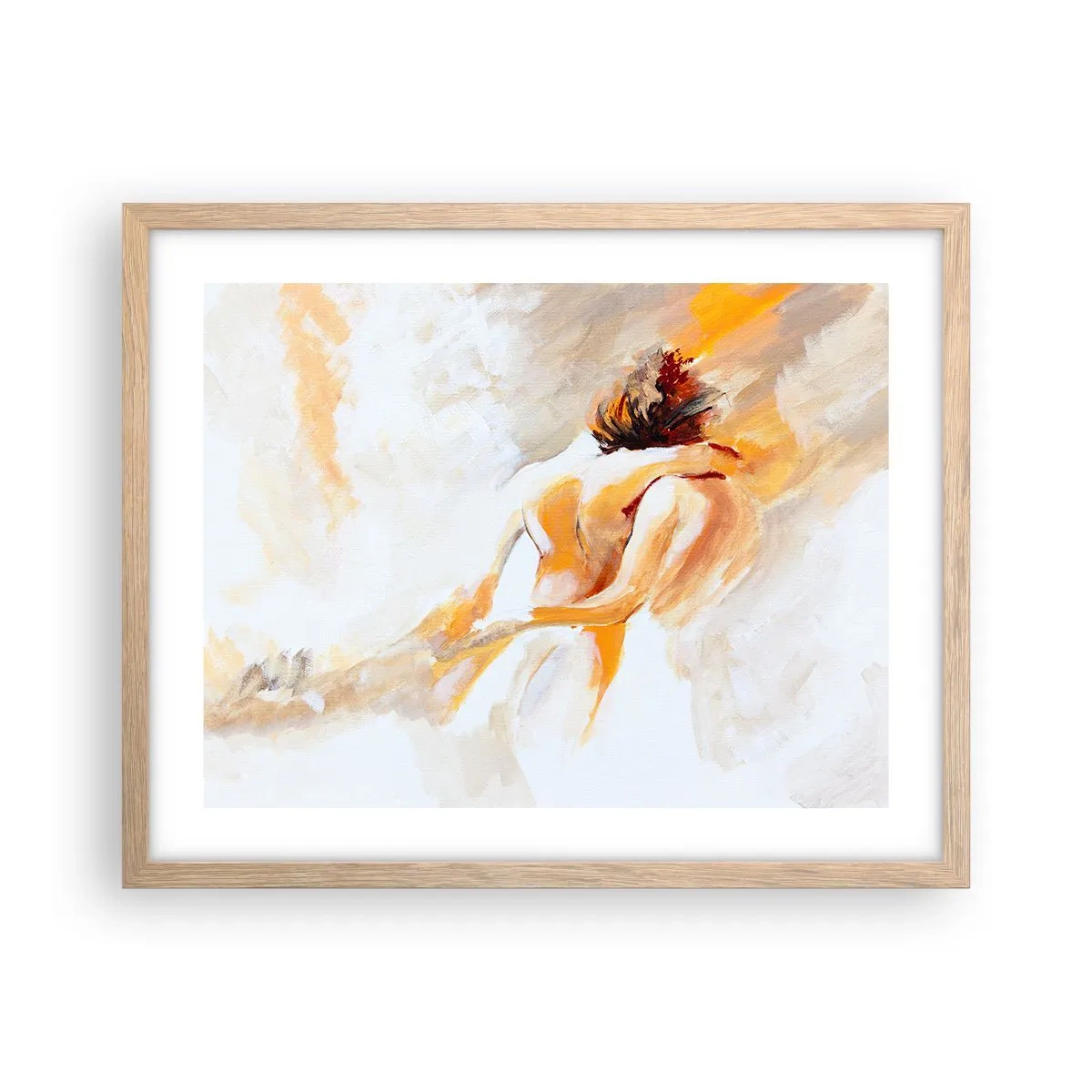 Plakat i ramme af lyst egetræ - I himlen af nærhed - 50x40 cm