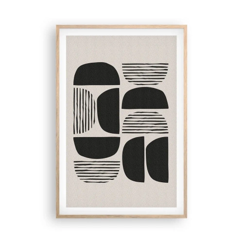 Plakat i ramme af lyst egetræ - Halvhjertede arrangementer - 61x91 cm