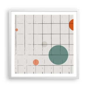 Plakat i hvid ramme - Fanget i en fælde. Os eller dem? - 60x60 cm