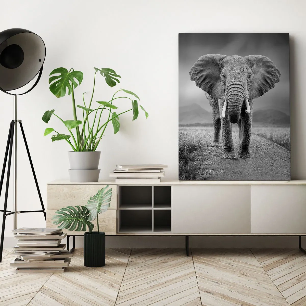 Lærredstryk - Billede på lærred - Værten byder velkommen til - 50x70 cm