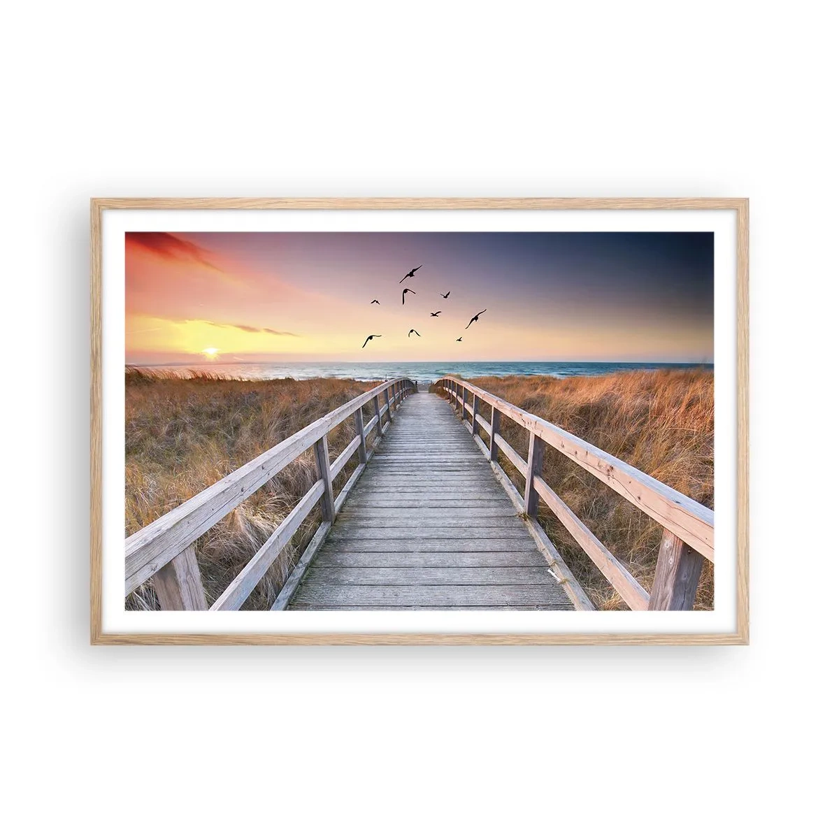 Plakat i ramme af lyst egetræ - Rummet med højder - 91x61 cm