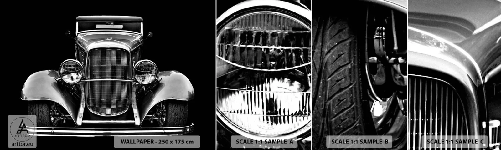 Fototapet Prøve Standard Eco - En sand genelman - Retro, Bil, Klassisk - 100x30 cm