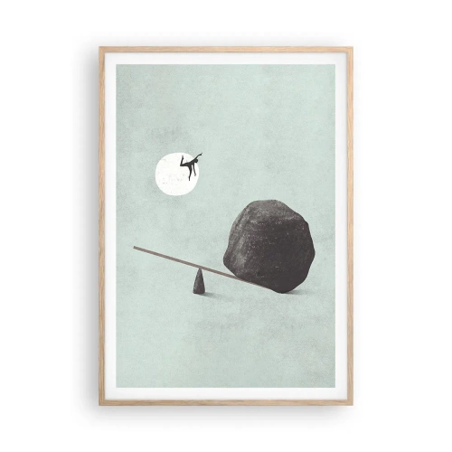 Plakat i ramme af lyst egetræ - En drøm går i opfyldelse - 70x100 cm