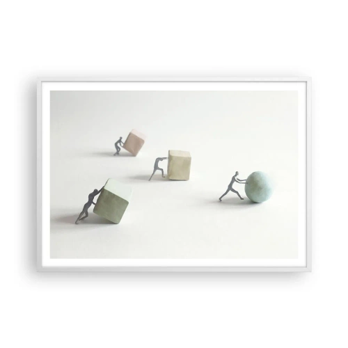 Plakat i hvid ramme - Selve livet - 100x70 cm