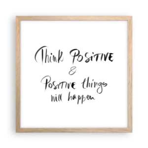 Plakat i ramme af lyst egetræ - Hvordan skal man leve? - 40x40 cm