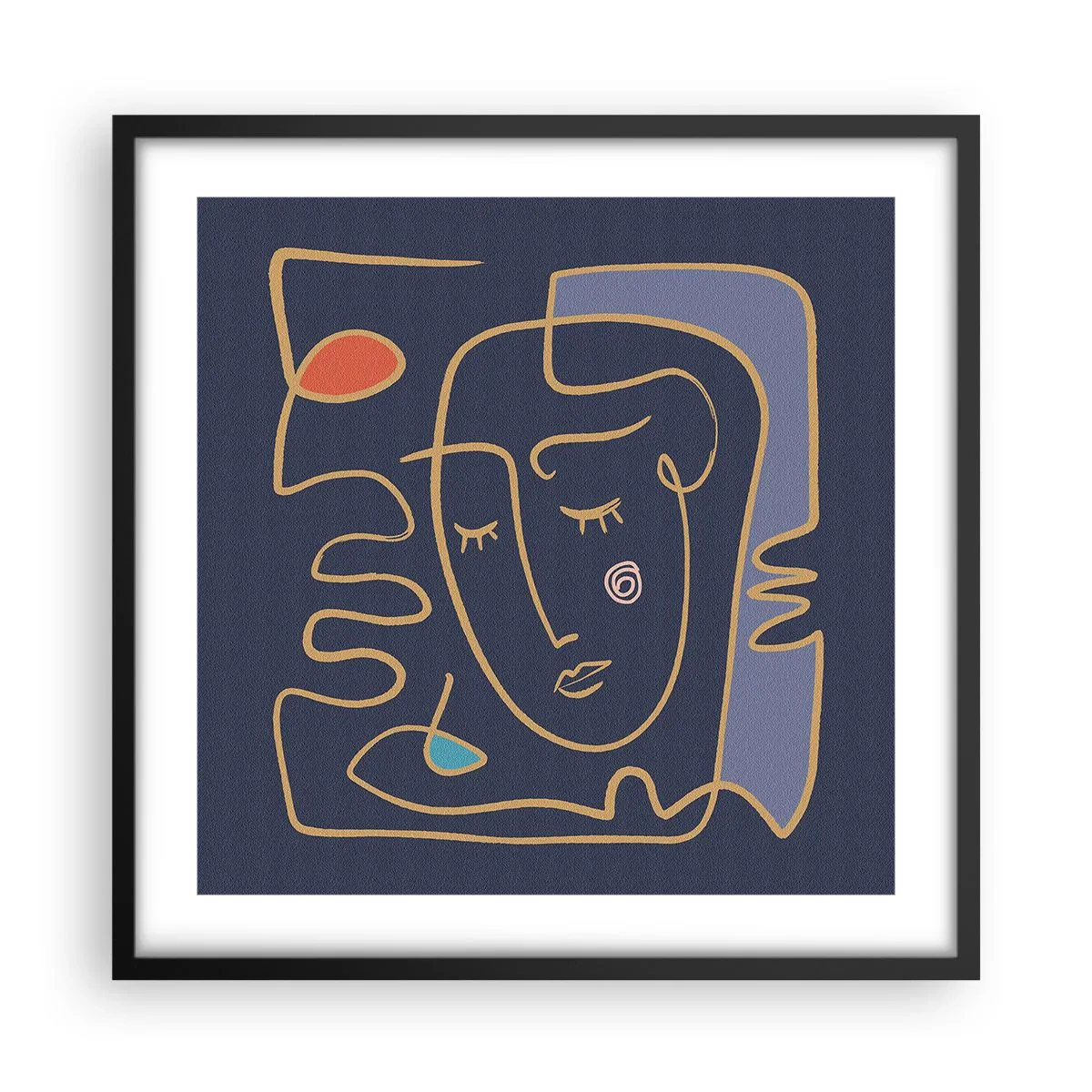 Plakat i sort ramme - I drømmerier - 50x50 cm