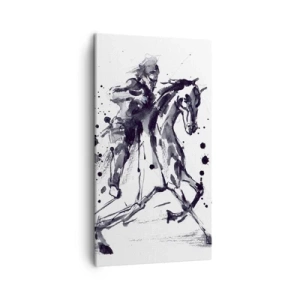 Lærredstryk - Billede på lærred - Sort ridder - 45x80 cm