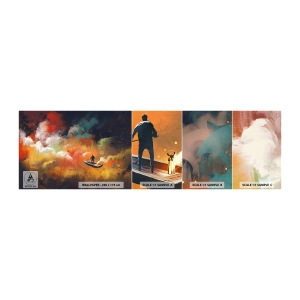 Fototapet Prøve Standard Eco - Med båd gennem galaksen - Abstraktion, Fantasi, Rejse - 100x30 cm