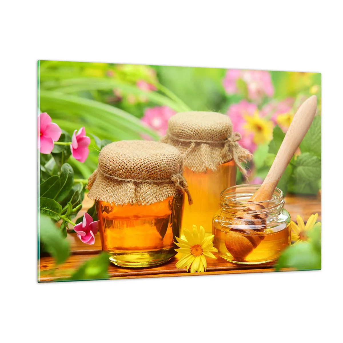 Billede på glas - Sød og blomsteragtig - 120x80 cm