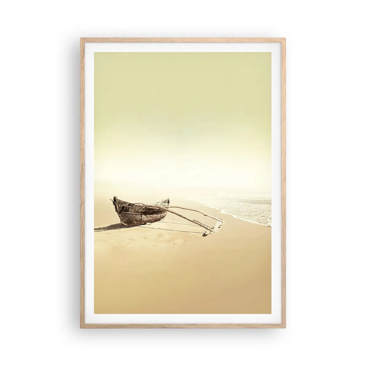 Plakat i ramme af lyst egetræ - Et minde om Sydhavet - 70x100 cm