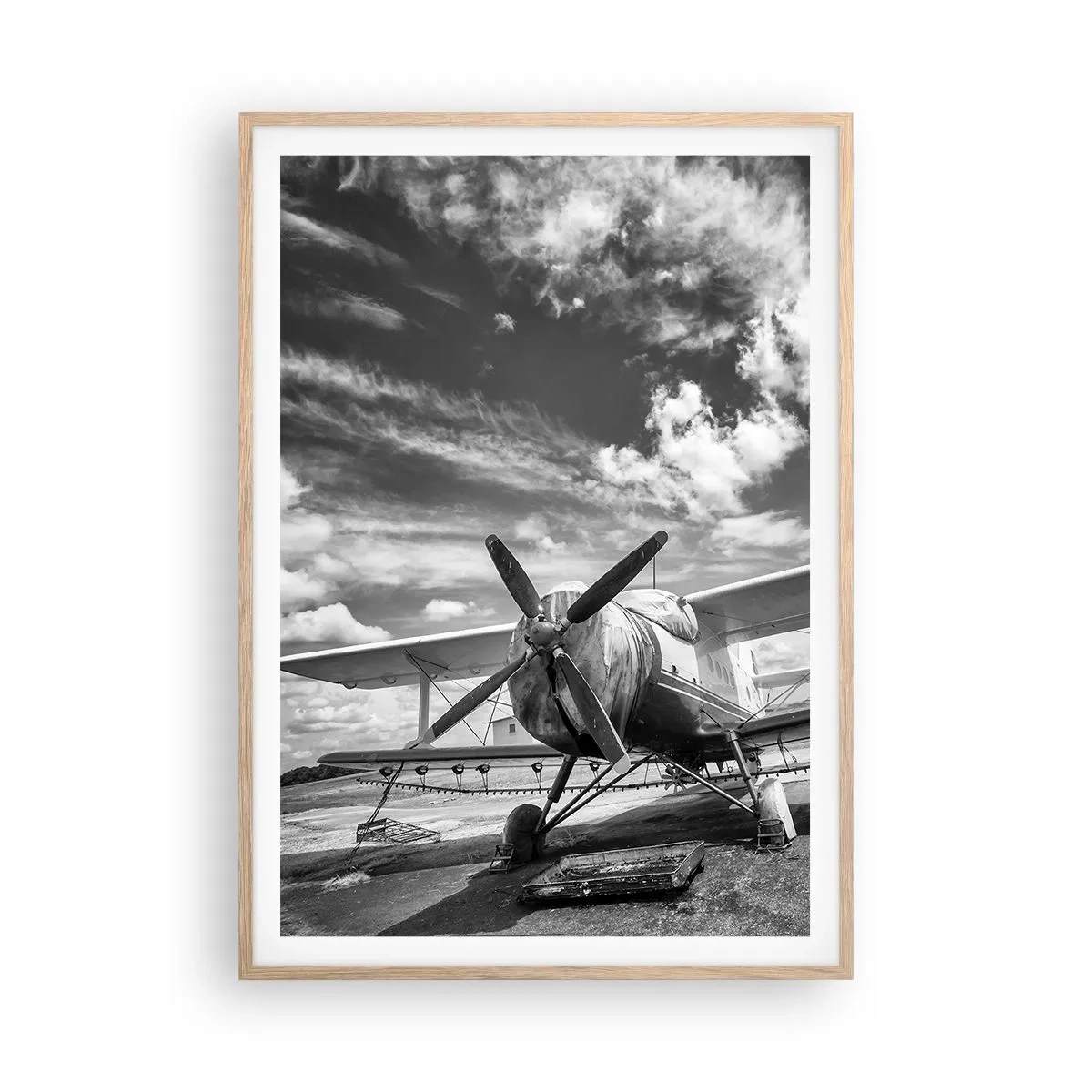 Plakat i ramme af lyst egetræ - Jeg kan ikke vente! - 70x100 cm