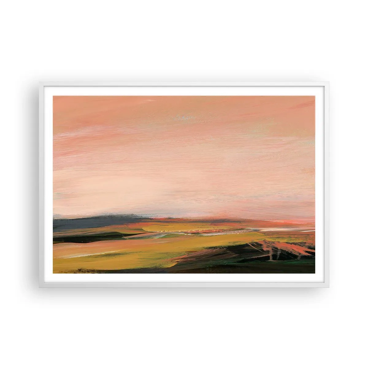 Plakat i hvid ramme - I lyserøde toner - 100x70 cm