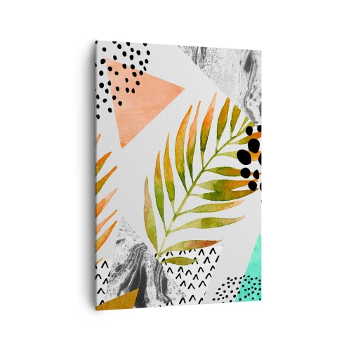 Lærredstryk - Billede på lærred - Dekoration med palmeblade - 70x100 cm