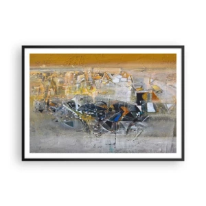 Plakat i sort ramme - Alt vil falde på plads - 100x70 cm