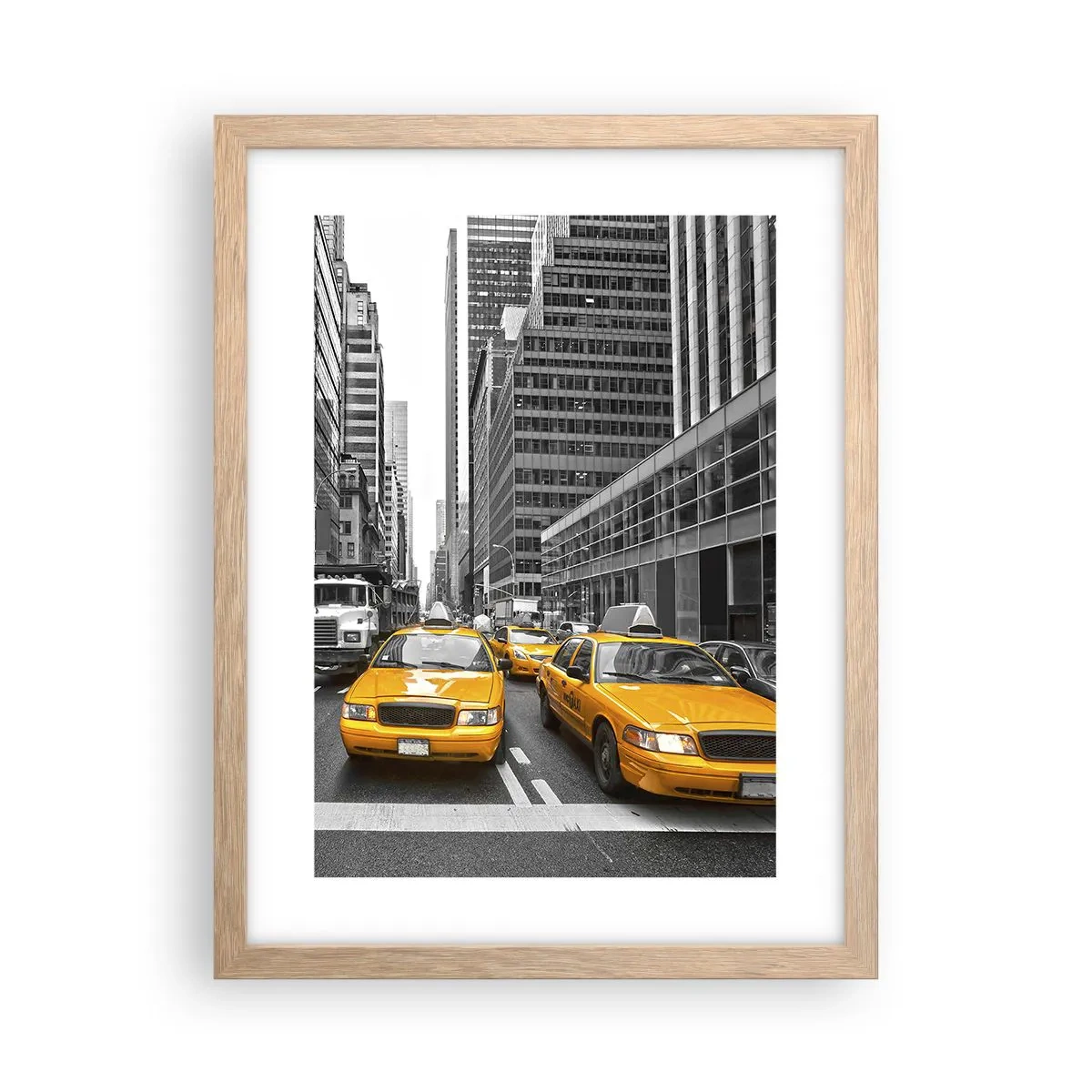 Plakat i ramme af lyst egetræ - Det er os, der farver byen - 30x40 cm